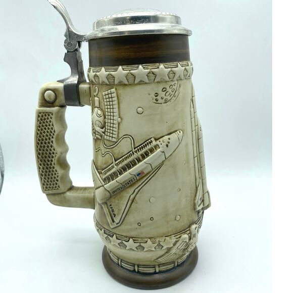 Vintage NASA Space Shuttle commemorative Beer Stein Ceramarte 1983 Brazil - Picture 4 of 7